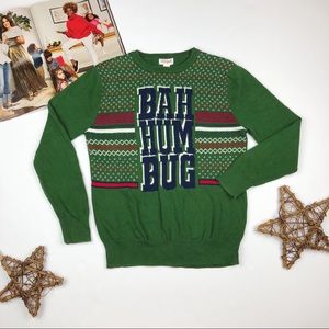 Cat & Jack Bah Hum Bug Knit Boys Christmas Sweater